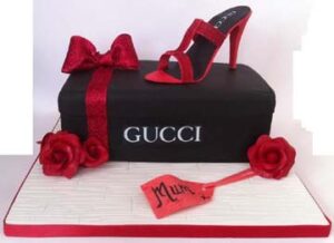 Designer-Custom-Gucci-Shoe-Box-Red-Flower-Adult-Cake