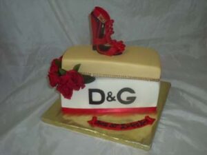 Dolce-Gabbana-Farmington-Michigan-Red-Shoe-Gold-Box-Desiner-Adult-Cake
