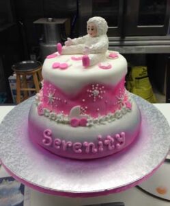 Miami-Fort-Lauderdale-Florida-Baby-Shower-Doll-Snow-Themed-Custom-Cake